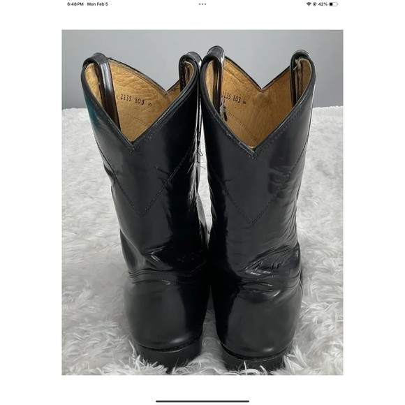 Rebelde Mens US Sz 9.5 Leather Boots Black Cowboy Western Made In Mexico Size 28 main image 10